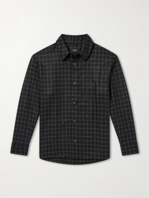 Bobby Checked Wool-Blend Twill Shirt