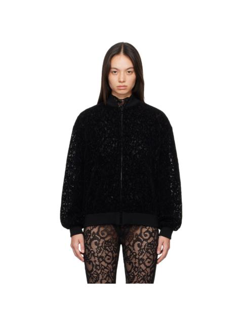 Black Lace Bomber Jacket