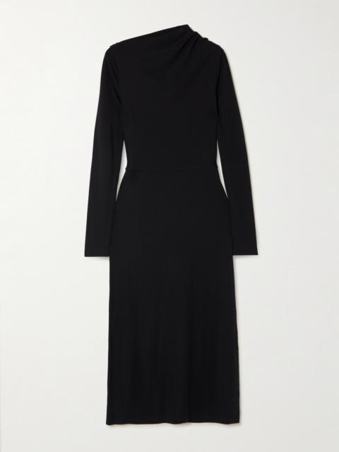 Gathered Stretch-jersey Midi Dress