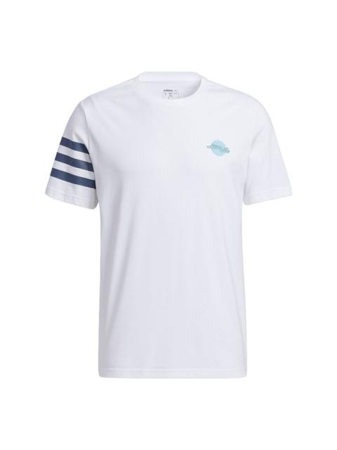 adidas neo Casual Sports Round Neck Short Sleeve White GP5703