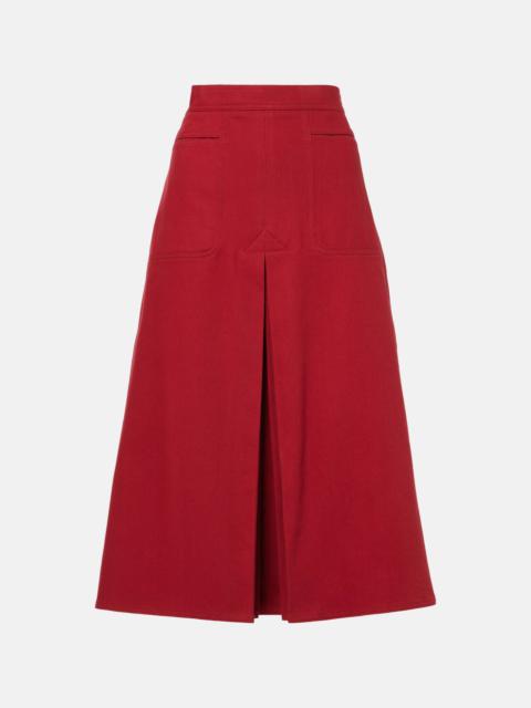 Renoir pleated cotton midi skirt