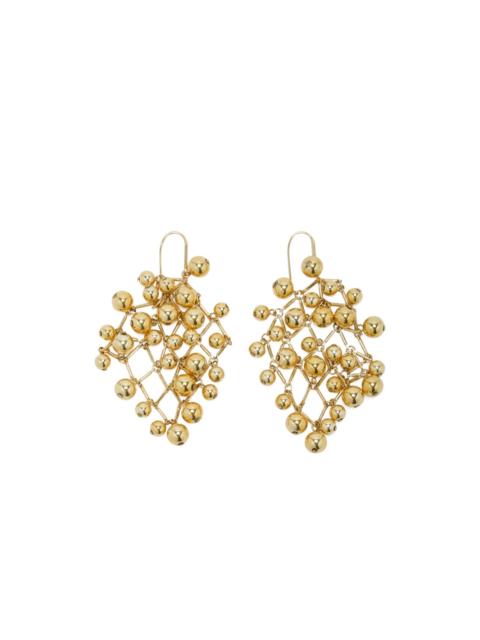 gold bead cascade earrings