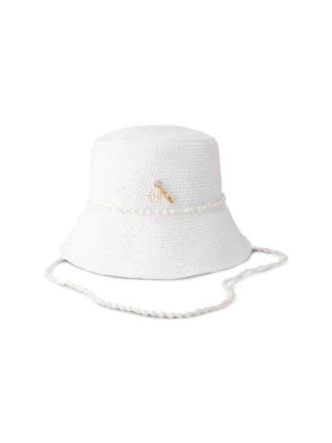 Axel shell-embellished knitted bucket hat
