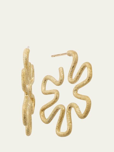 Margherita 9K Yellow Gold Medium Daisy Earrings