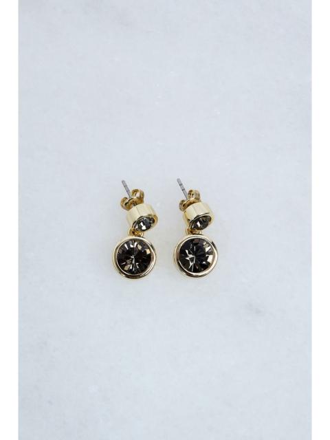 14kt Gold Plated Hand Set European Crystal Solitaire Drop Earrings