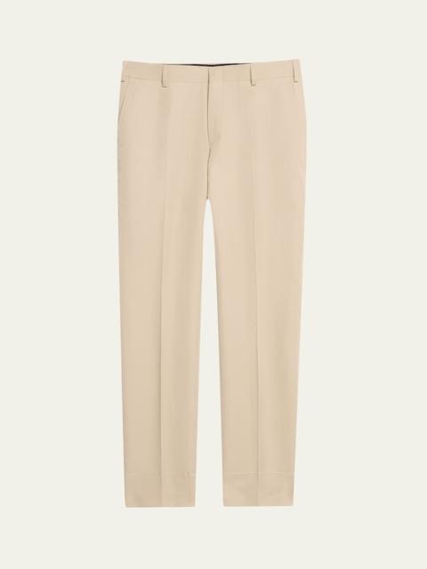 Men's Cotton and Linen Flat-Front Trousers