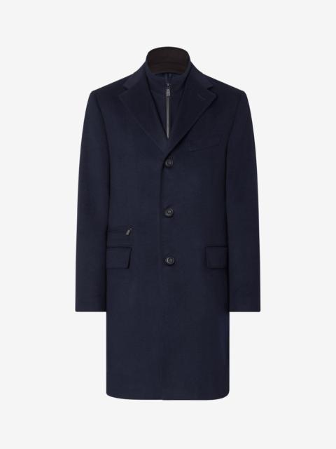 Navy blue wool beaver coat