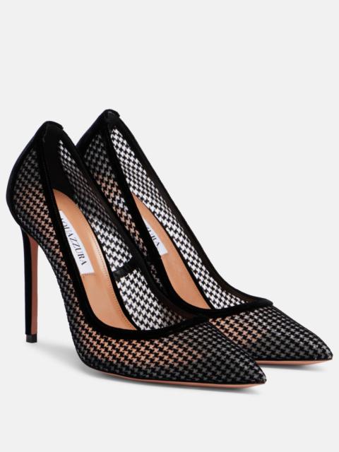 Nude 105 houndstooth velvet pumps