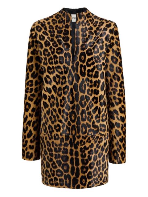leopard-print mini dress