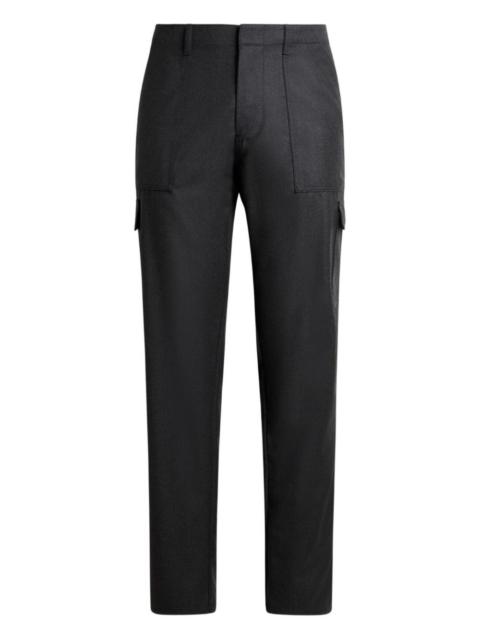 wool cargo-pocket trousers
