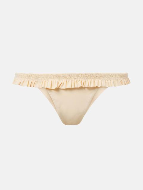 Esterel ruffled mid-rise bikini bottoms