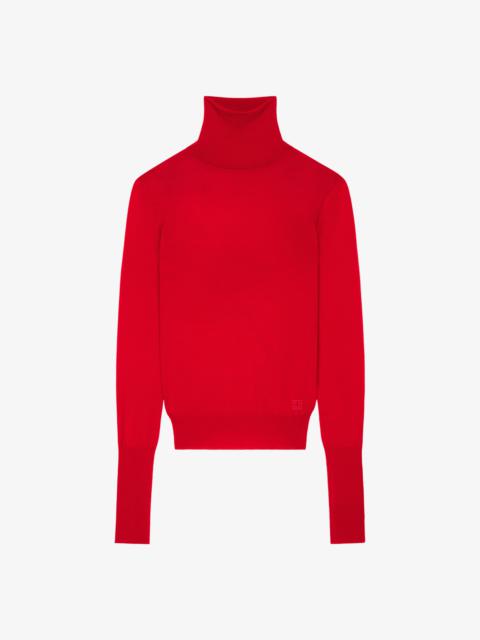 SLIM FIT SWEATER IN WOOL WITH DRAPED OPEN BACK