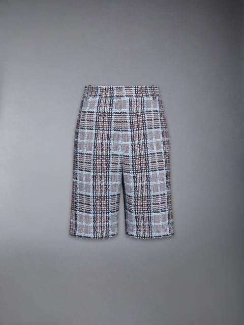 PLAID CHECK SUMMER TWEED UTILITY CHINO SHORTS