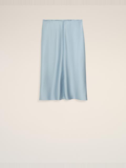 BLUE RAW EDGES DETAILS MIDI SKIRT