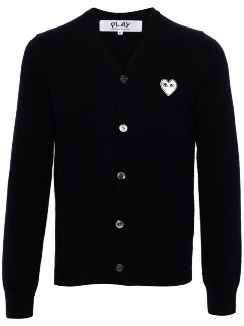 Heart-patch wool cardigan