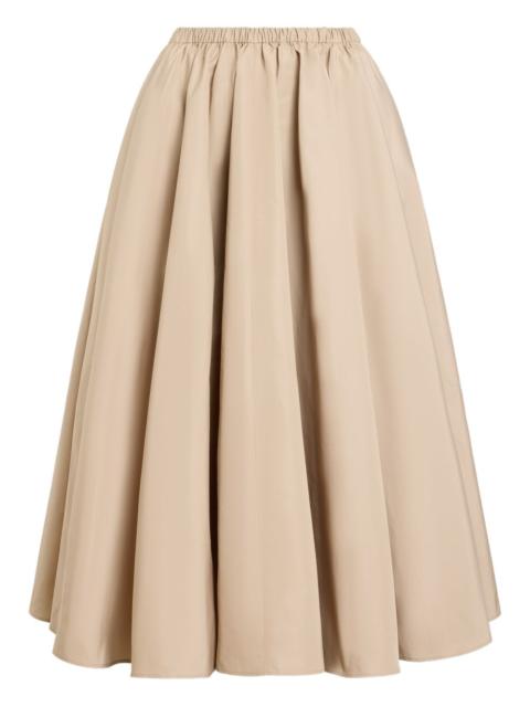 elasticated-waist maxi A-line skirt