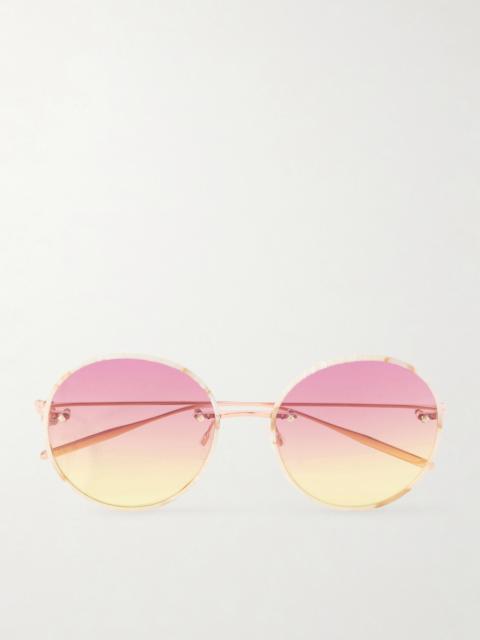 Rigby Round-frame Acetate And Rose-gold Tone Sunglasses