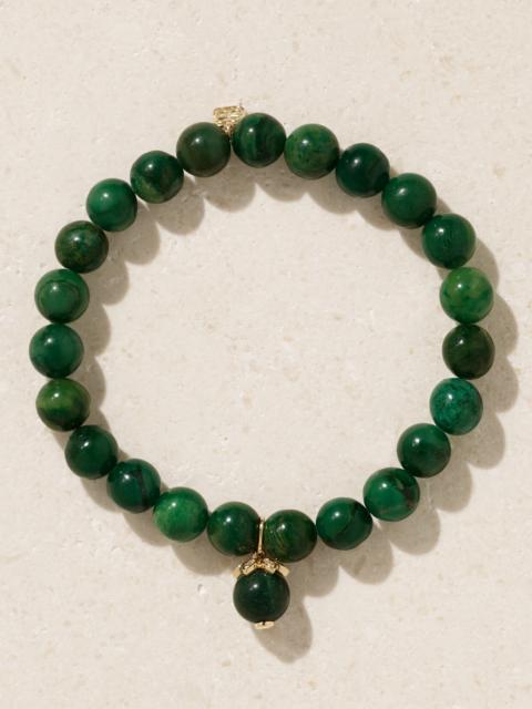 Eye 14-karat Gold And Verdite Bracelet