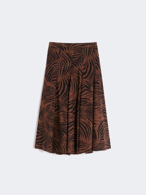 Printed poplin skirt - BROWN