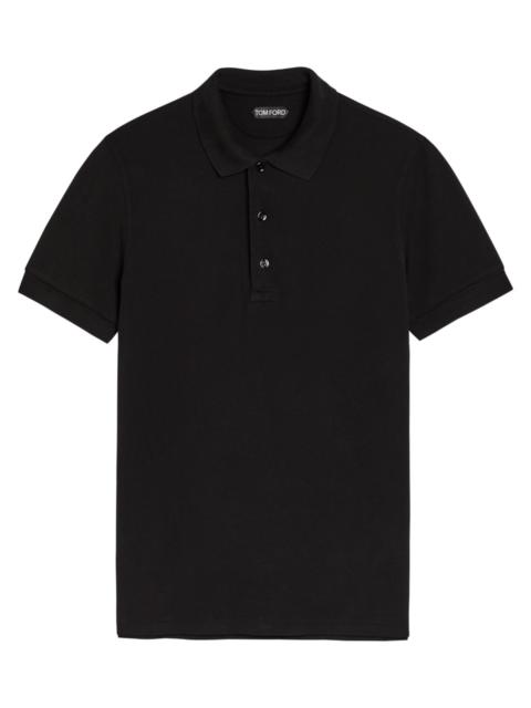 Tom Ford Logo-embroidered Piqué Lyocell and Cotton-blend Polo Shirt