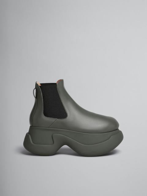GREEN LEATHER ARAS 23 CHELSEA BOOT