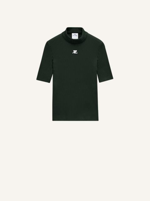 REEDITION SHORT SLEEVES RIB KNIT SWEATER