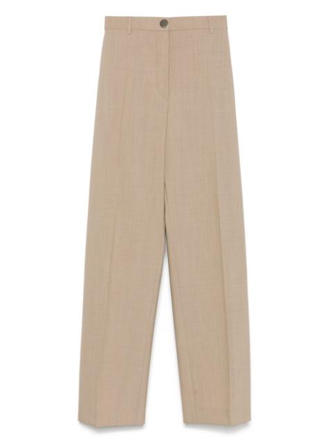 virgin wool high-waisted trousers