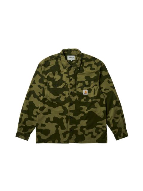 PALACE CARHARTT WIP LONGSLEEVE MASTER SHIRT DOLLAR GREEN CAMO