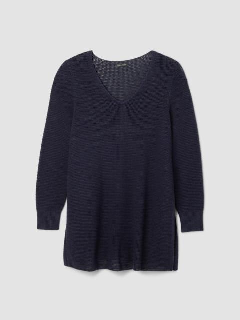 Peruvian Cotton Blend V-Neck Long Top