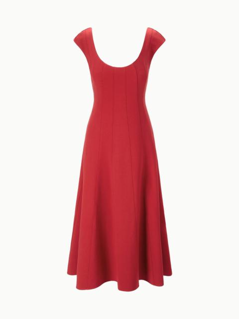 STAUD CHARLOTTE DRESS ROUGE