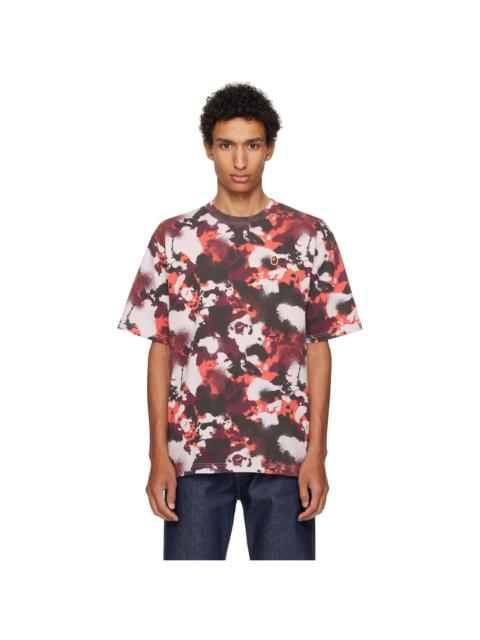 Red & Purple Map Camo Ape Head One Point T-shirt