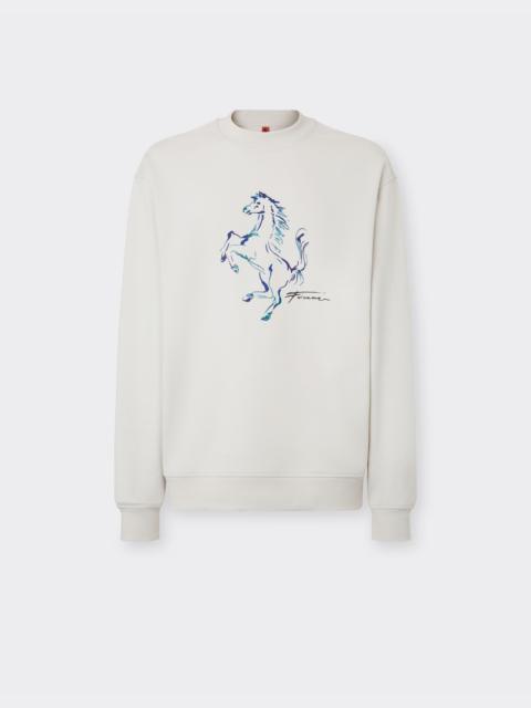 Sweatshirt with Prancing Horse graphic