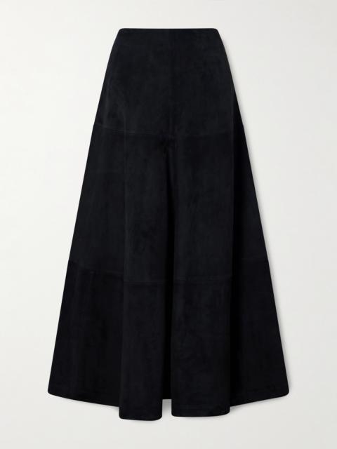 Varda Paneled Suede Midi Skirt