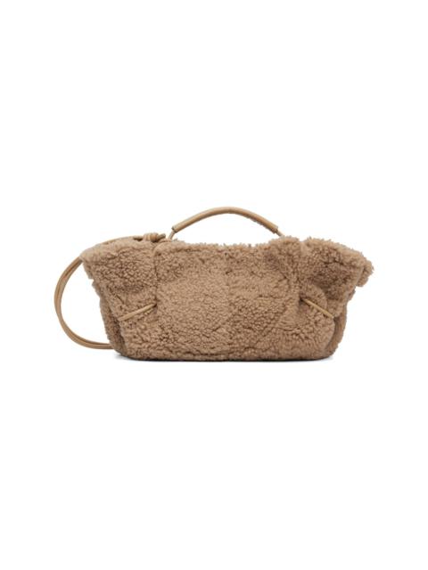 Beige Arta Mini Curly Shearling Bag