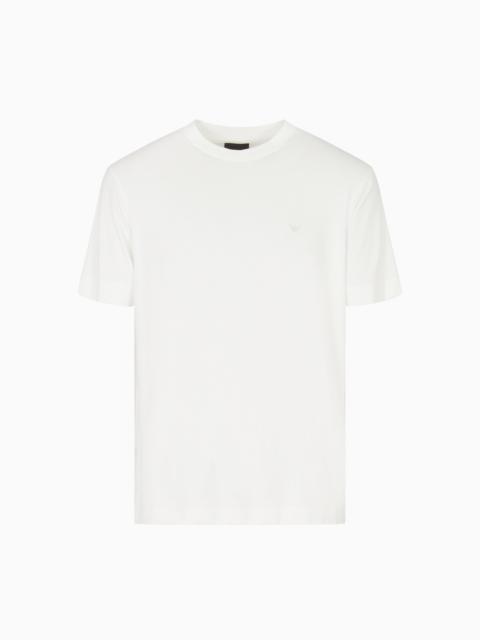 MODAL JERSEY T-SHIRT WITH MICRO EAGLE EMBROIDERY