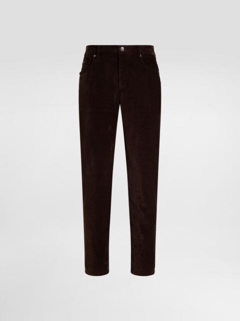 Cotton and cashmere regular trousers