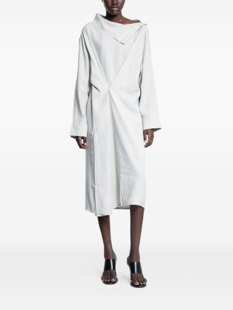 Leat high-neck draped dress