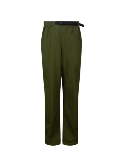 contrast-belt straight-leg trousers