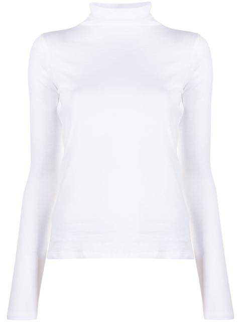roll-neck cotton blouse
