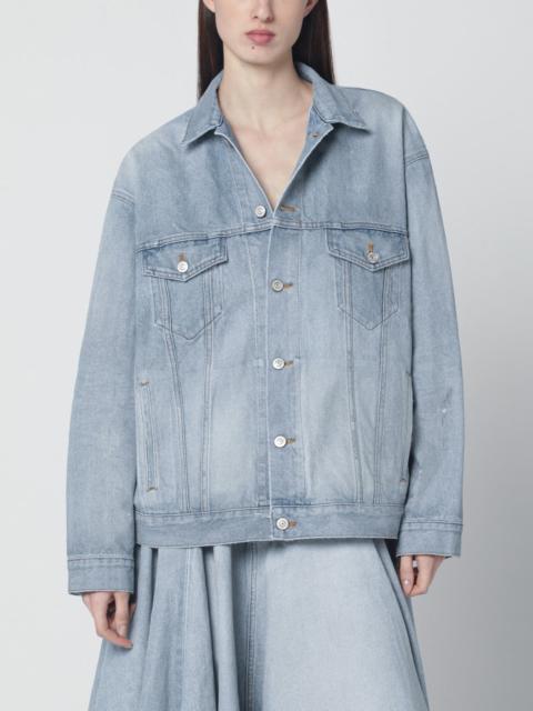 Light blue vintage-effect denim jacket