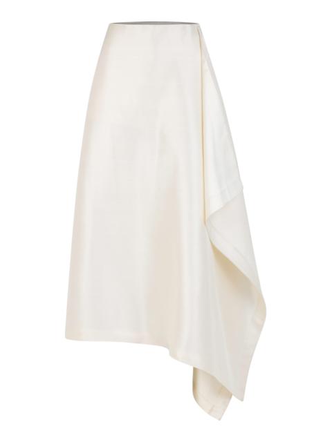 Mel Draped Silk Crepe Skort ivory