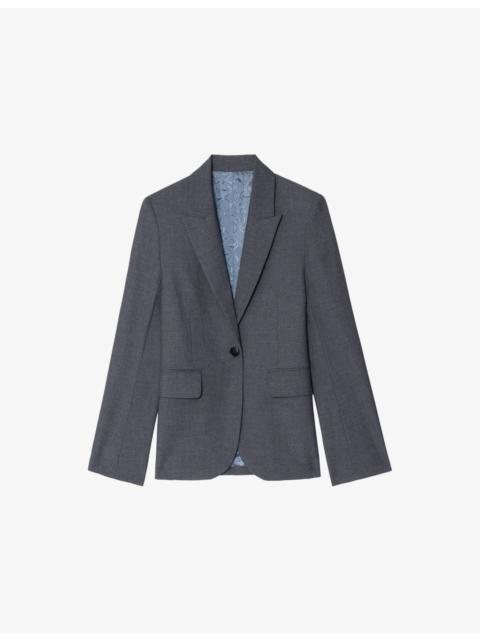 Vavy Rhinestone-Embellished Stretch-Woven Blazer