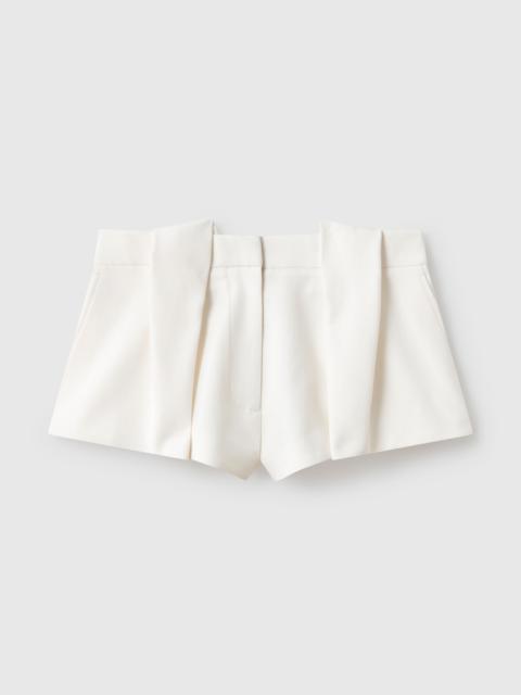 Slouchy Paneled Pleated Shorts