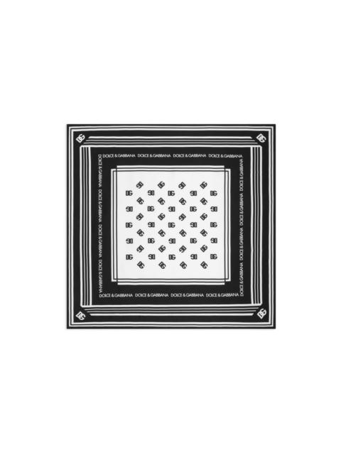 monogram-pattern silk scarf