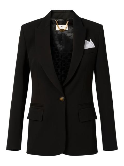 peak lapels gabardine blazer