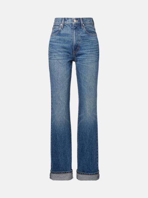 London Turn Up high-rise straight jeans