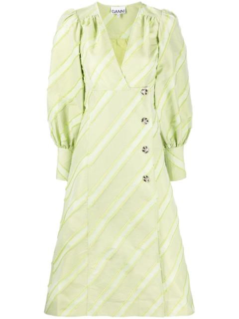 V-neck long-sleeve dress