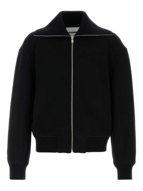 zip-up wool bomber jacket
