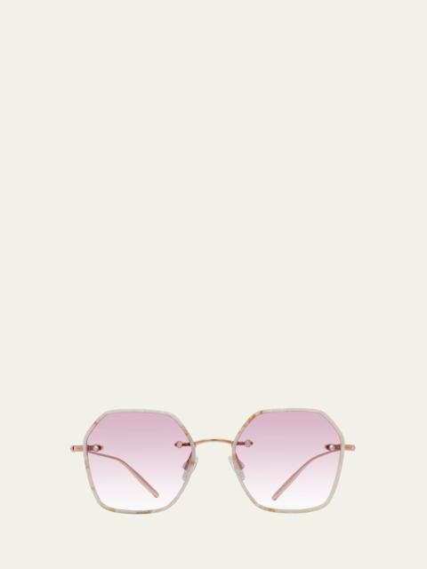 Rhonda Rose Gold Titanium & Acetate Square Sunglasses