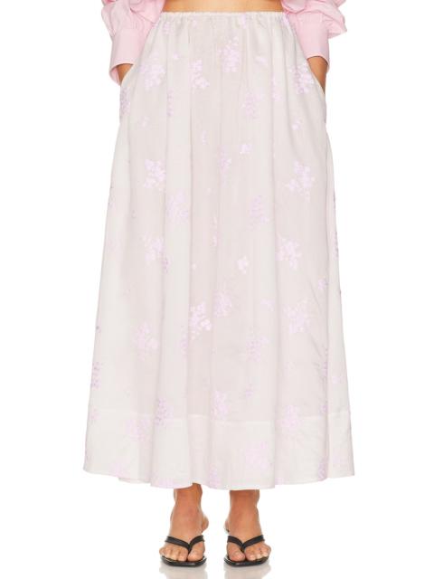 Midday Skirt in Cherry Blossom Embroidery